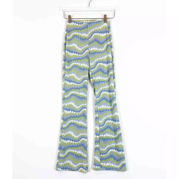 Urban Outfitters Stretch Knit Flare Pants XS Boho Festival Rave Psychedelic - Picture 1 of 6